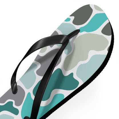 Turqois Camo Flip Flops - Comfortable Summer Sandals