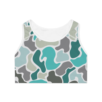 Turquois Camo Women's Sports Bra