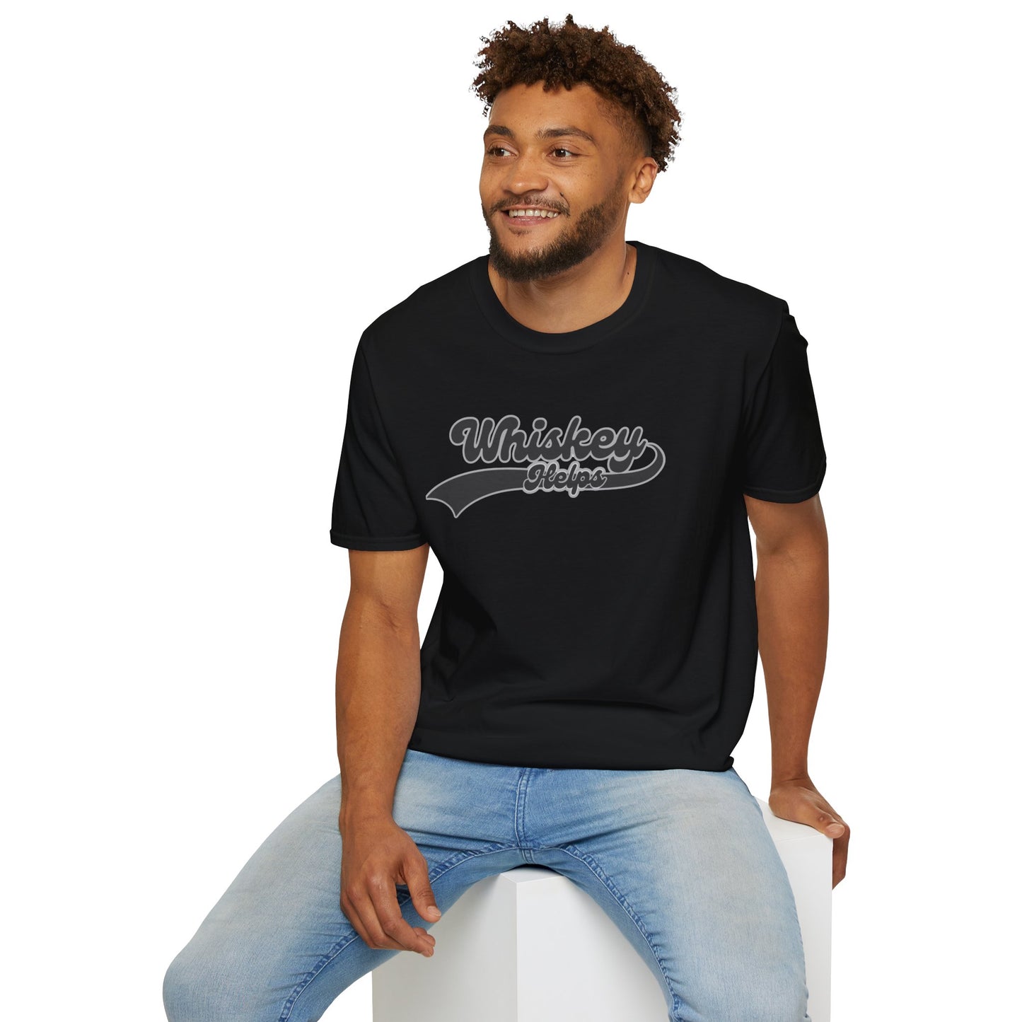 Whiskey Helps Unisex Softstyle T-Shirt - Fun Casual Tee for Whiskey Lovers