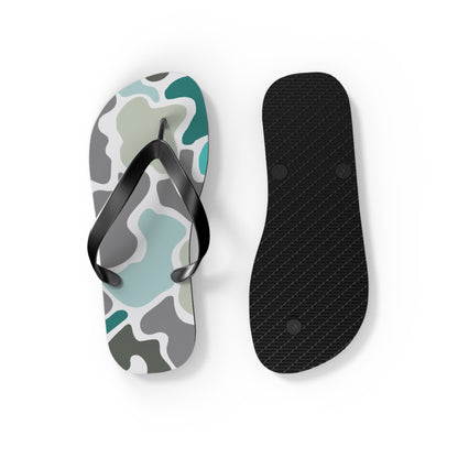 Turqois Camo Flip Flops - Comfortable Summer Sandals