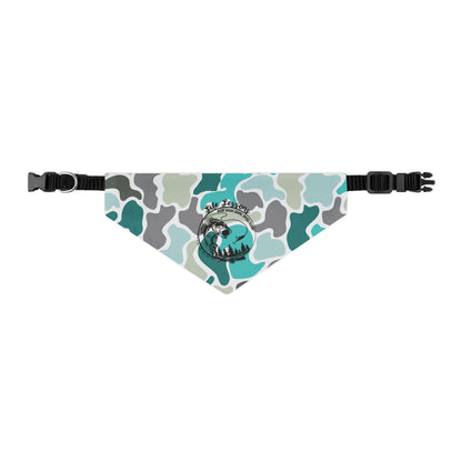 Stylish Turquoise Camo Pet Bandana Collar for Dogs - Perfect for Outings and Celebrations