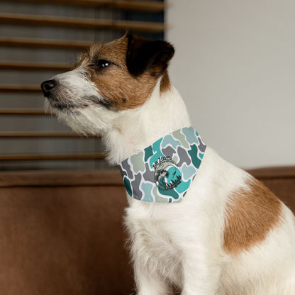 Stylish Turquoise Camo Pet Bandana Collar for Dogs - Perfect for Outings and Celebrations