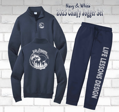 Life Lessons Design 1/4 Zip Jogger Set