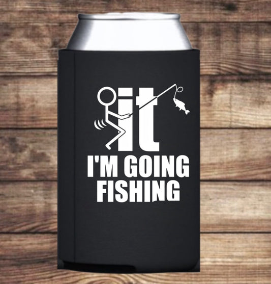 “Stick figure, I’m going fishing” Koozie