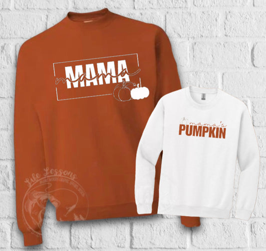 “Fall Pumpkin” Mama & Me Fleece Crewneck