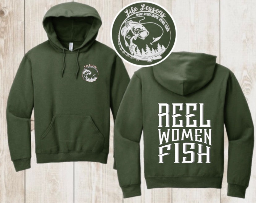 “Reel women fish” front & back Hoodie