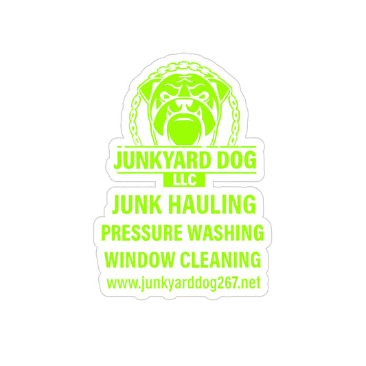 Junkyard Dog LLC - Die-Cut Transparent Outdoor Sticker great for vehicles, windows, etc.