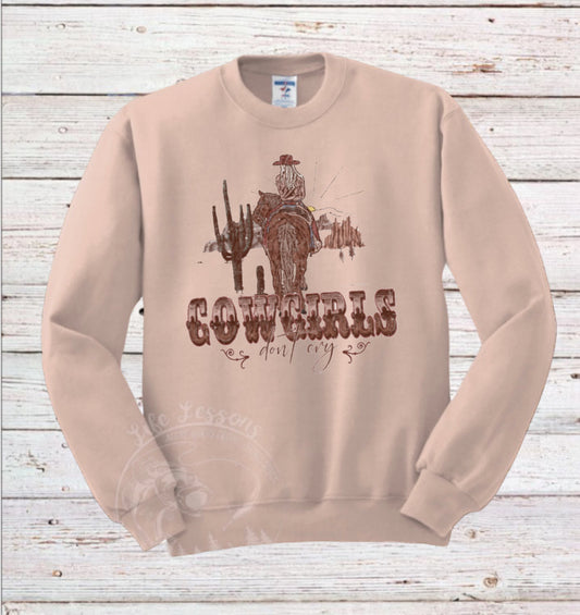 “Cowgirls Don’t Cry” Fleece Crewneck