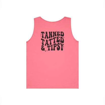 Unisex Heavy Cotton Tank Top - Tanned Tatted & Tipsy Graphic Tee