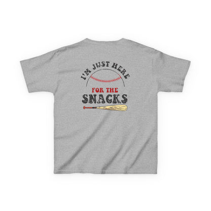 Youth Baseball Sister Tee - 'I'm Just Here for the Snacks'
