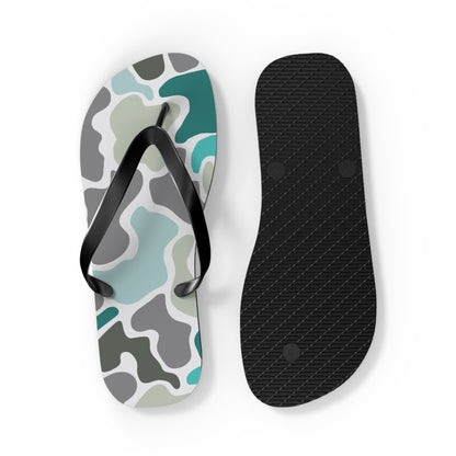 Turqois Camo Flip Flops - Comfortable Summer Sandals
