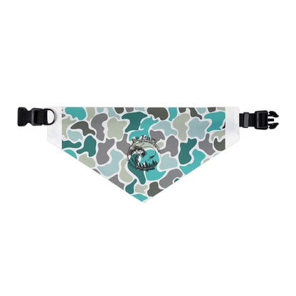 Stylish Turquoise Camo Pet Bandana Collar for Dogs - Perfect for Outings and Celebrations