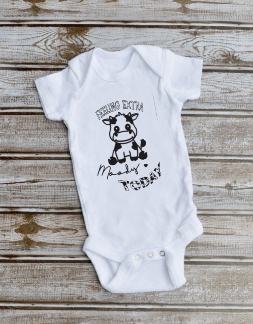 “Feeling extra moody today” Baby short sleeve