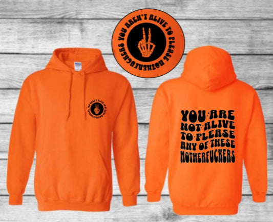 “You are not alive to please any of these motherf*ckers* Hoodie