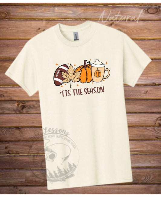 “Tis the season pumpkin & football” TEE