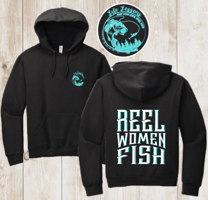 “Reel women fish” front & back Hoodie