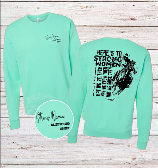 “Strong women” fleece Crewneck