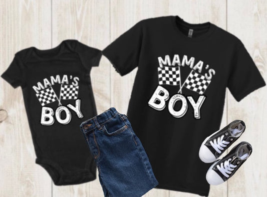 “Mama’s Boy” RACE FLAG TEE